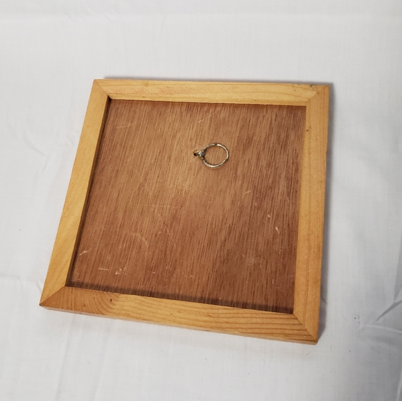 Two Vintage Christmas Holiday Framed Tile Trivets Wall Hangings - Picture 3 of 5